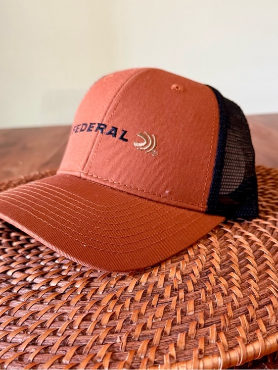 federal Other - Federal Premium Ammo Rust Orange Black Mesh Trucker Snapback Hat Outdoor OSFA